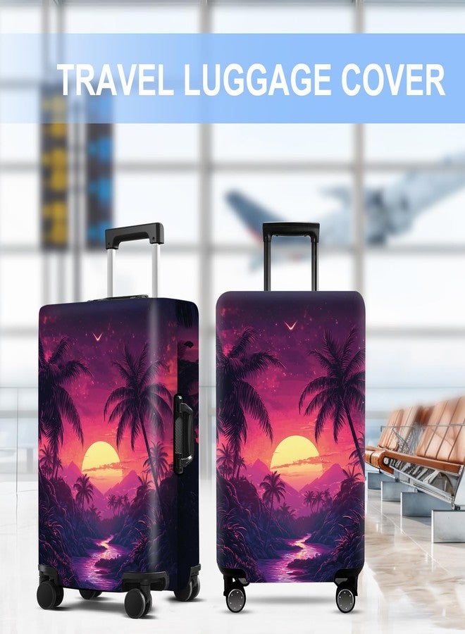 THISFIND Luggage Cover Washable Suitcase Protector Anti-scratch Suitcase cover Fits 20-34 Inch Luggage (Coconut trees, S(20-22inch suitcase)) - Image 5